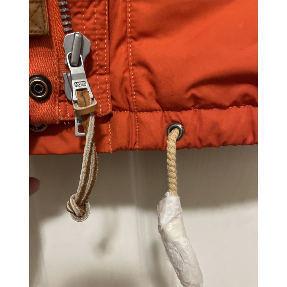 Polo Ralph Lauren Down Blend Puffer Vest Orange Men's XL Hooded, Detachable - Picture 16 of 16
